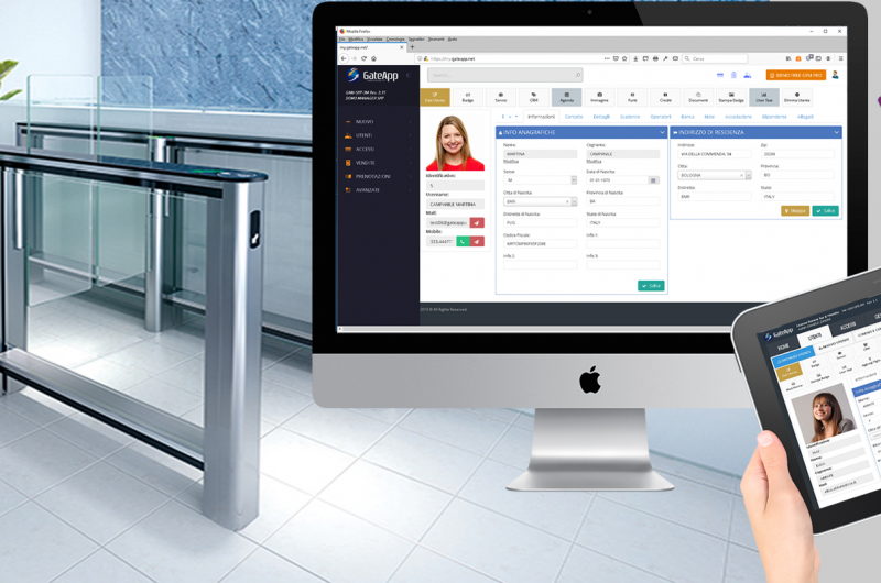 sistema controllo accessi con tornello e gestionale